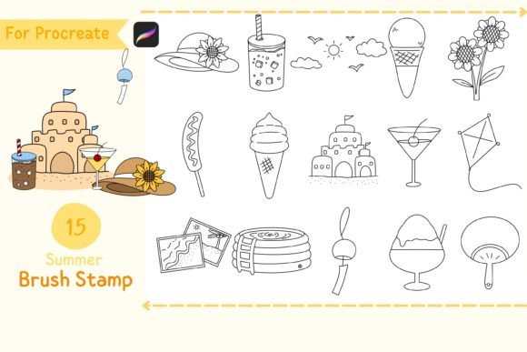 Download Procreate Brush Stamp Summer - Procreate brush stamp Collection