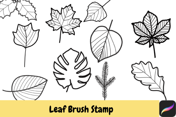 Download Leaf Procreate Brush Stamps IPAD - Procreate brush stamp Collection