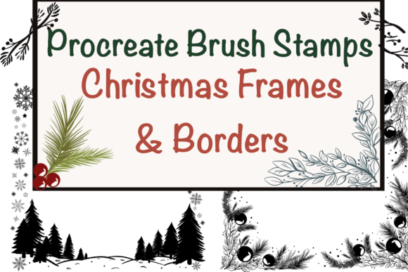 Download Christmas Frames Procreate Brush Stamps - Procreate brush stamp Collection