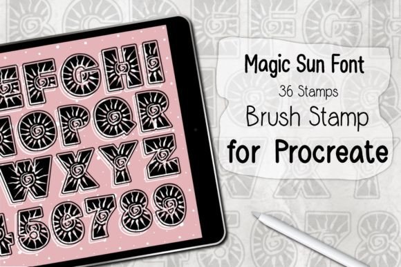 Download Magic Sun Font ‪Procreate Brush Stamp‬ - Procreate brush stamp Collection