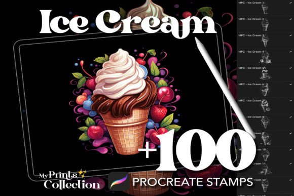Download 100+ Procreate Ice Cream Stamps - Procreate ice Collection