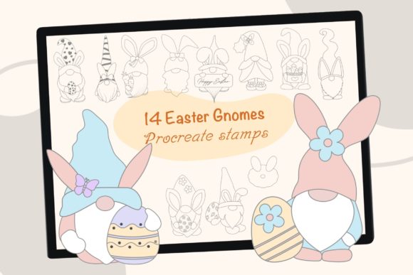 Download Easter Gnome Procreate Brush Stamps - Procreate brush stamp Collection