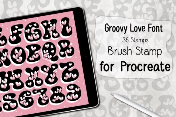 Download Groovy Love Font ‪Procreate Brush Stamp‬ - Procreate brush stamp Collection