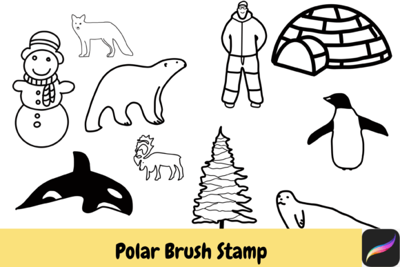 Download Polar Winter Procreate Brush Stamps IPAD - Procreate brush stamp Collection