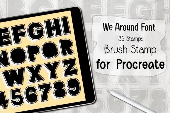 Download We Around Font ‪Procreate Brush Stamp‬ - Procreate brush stamp Collection