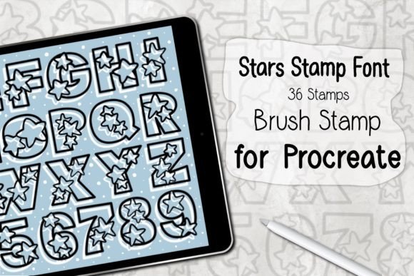 Download Stars Stamp Font ‪Procreate Brush Stamp‬ - Procreate brush stamp Collection