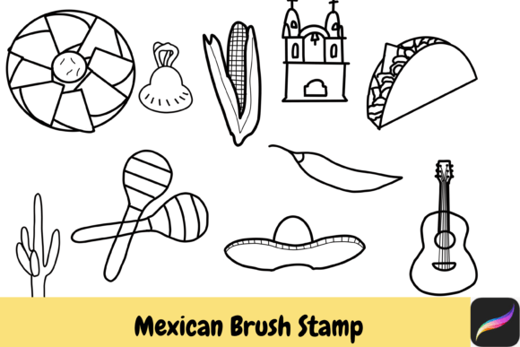 Download Mexican Procreate Brush Stamps IPAD - Procreate brush stamp Collection