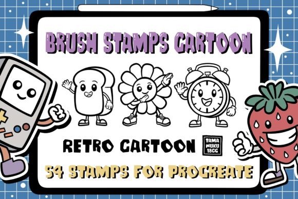 Download Retro Cartoon | Procreate Brush Stamp - Procreate brush stamp Collection