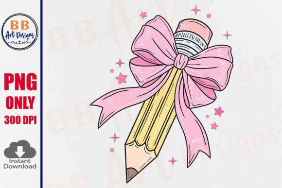 Download Coquette Teacher Pencil Bow PNG School - Pencil Collection