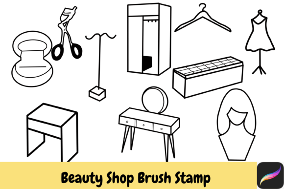 Download Beauty Shop Procreate Brush Stamps IPAD - Procreate brush stamp Collection