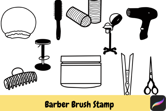 Download Barber Procreate Brush Stamps IPAD - Procreate brush stamp Collection