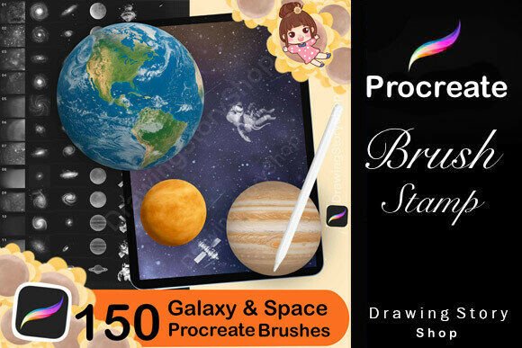 Download 150 Procreate Galaxy Brushes Stamps - Procreate galaxy Collection
