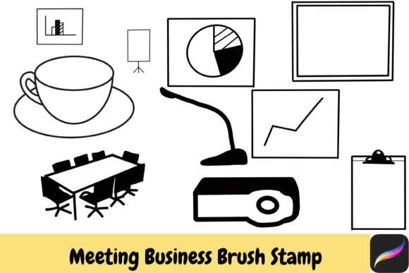 Download Meeting Procreate Brush Stamps IPAD - Procreate brush stamp Collection