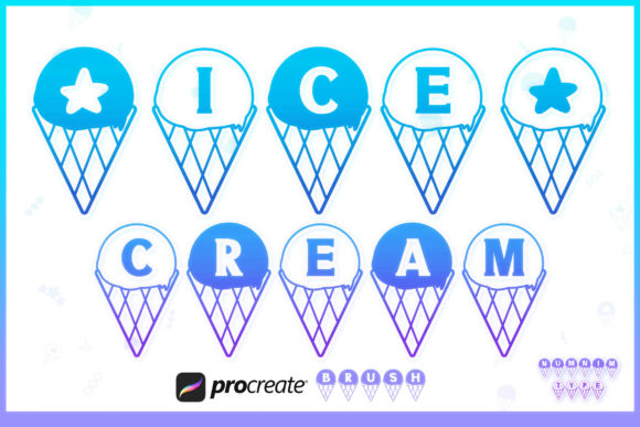 Download Procreate Brush Ice Cream Cone Alphabet - Premium Resources