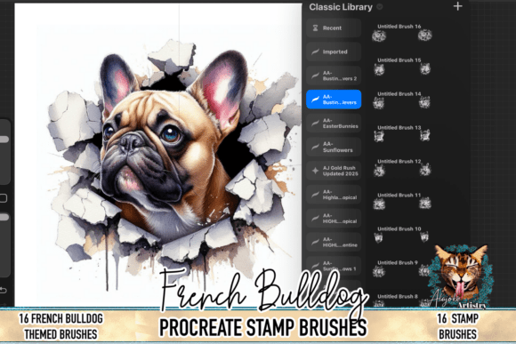 Download French Bulldog Procreate Brush Stamps - Procreate brush stamp Collection