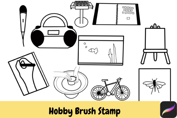 Download Hobby Procreate Brush Stamps IPAD - Procreate brush stamp Collection