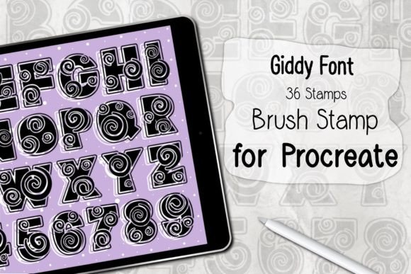Download Giddy Font ‪Procreate Brush Stamp‬ - Procreate brush stamp Collection