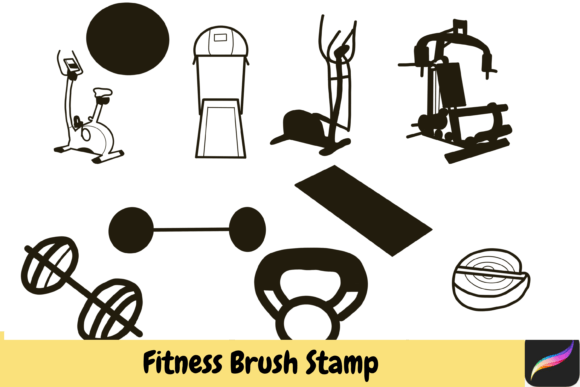 Download Fitness Procreate Brush Stamps IPAD - Procreate brush stamp Collection