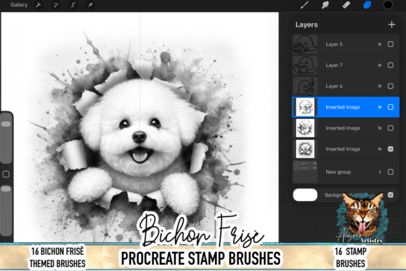 Download Bichon Frise Procreate Brush Stamps - Procreate brush stamp Collection