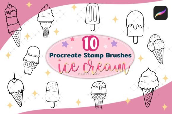Download Ice Cream Procreate Stamp Brush - Premium Resources