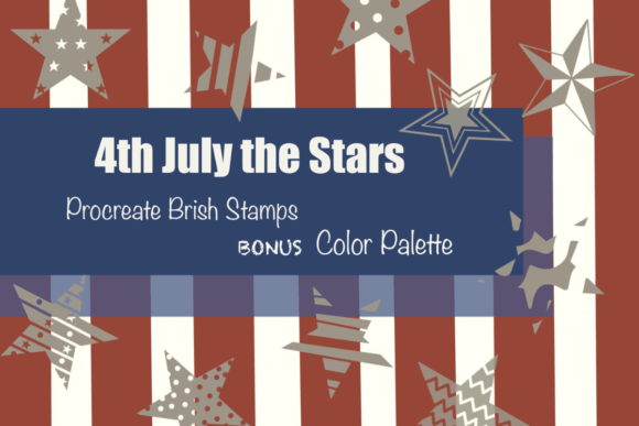 Download Procreate Brush Stamp| 4th of July Stars - Procreate brush stamp Collection